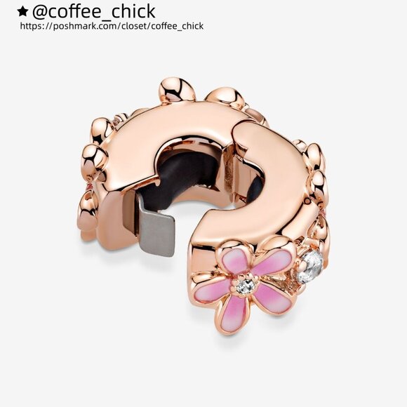 Pandora Pink Daisy Spacer Clip Charm - Picture 2 of 5